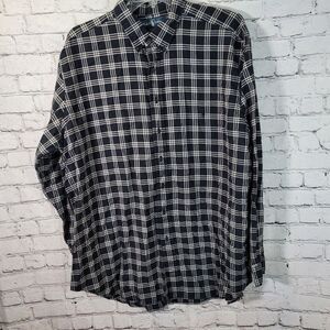 Ralph‎ Lauren, Classic Fit, Navy/Ivory Plaid Flannel Long Sleeve, 2XLT